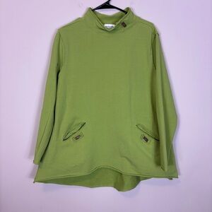 Neon Buddha Green High-Neck Long Sleeve Sweatshirt Top XL